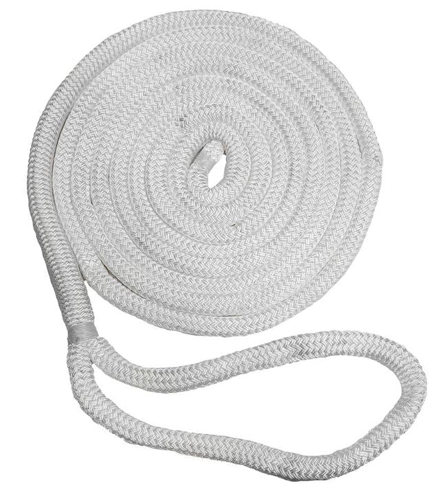 New England Ropes 3/8 Double Braid Dock Line - White - 15