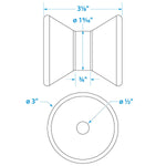 Seachoice BOW ROLLER-3 -1/2 I.D.(BULK)