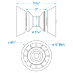 Seachoice BOW ROL W/BELL-YLW-3 X 1/2 ID