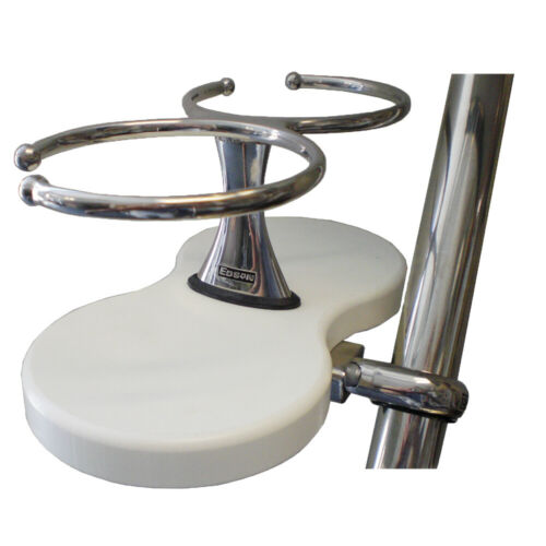 Double Stainless Steel Boat Drink Holder - White
